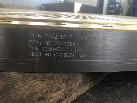 ASTMC46400 Messingrohrboden 12 mm Explodierender Rohrboden Verbundplattenwärmetauscher